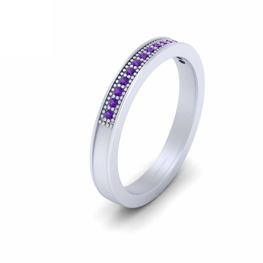 AMETHYST WEDDING BAND FOR HER