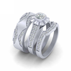 1.20TCW Diamond Wedding Rings Set His and Her Promise Rings