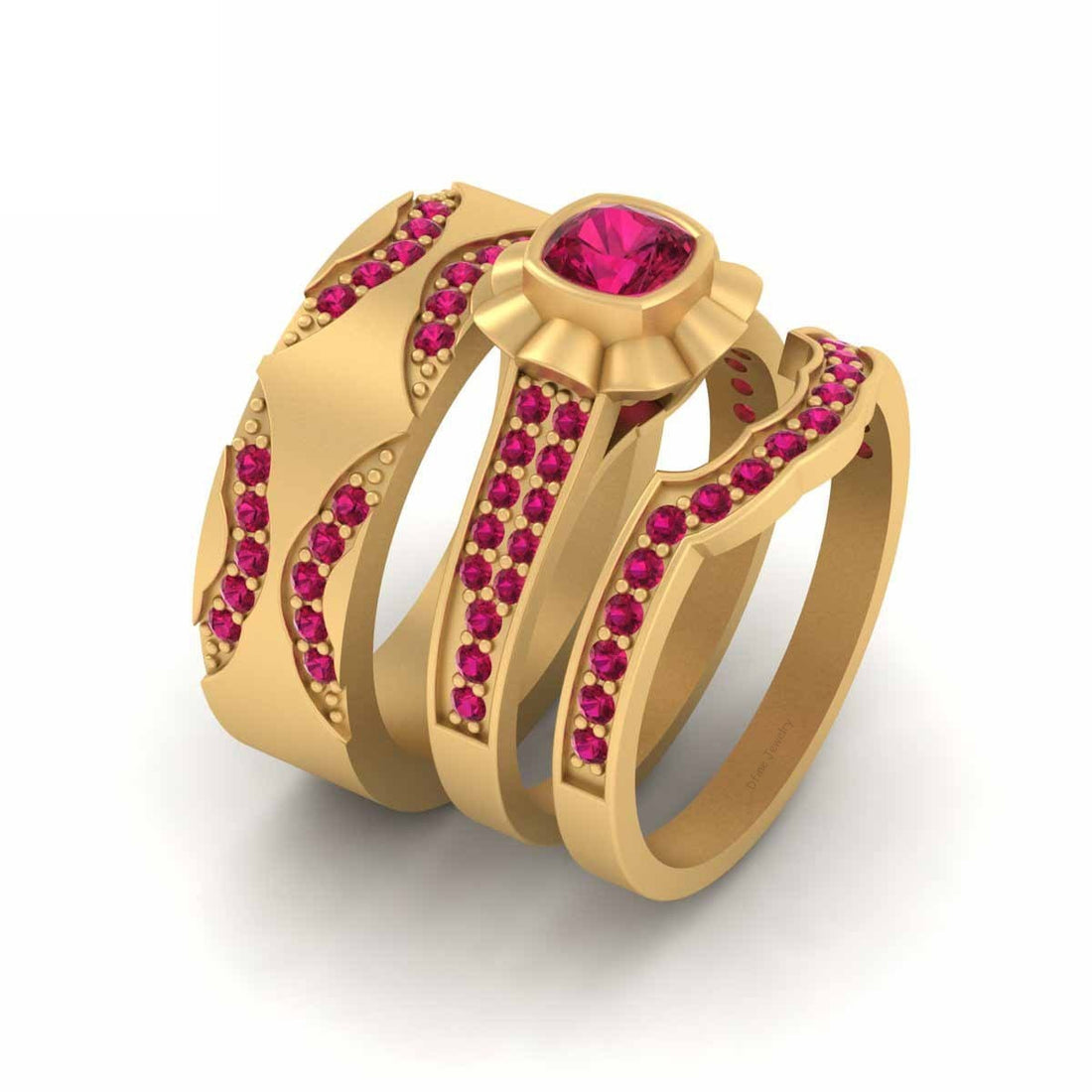 Floral Engagement Ring Sets