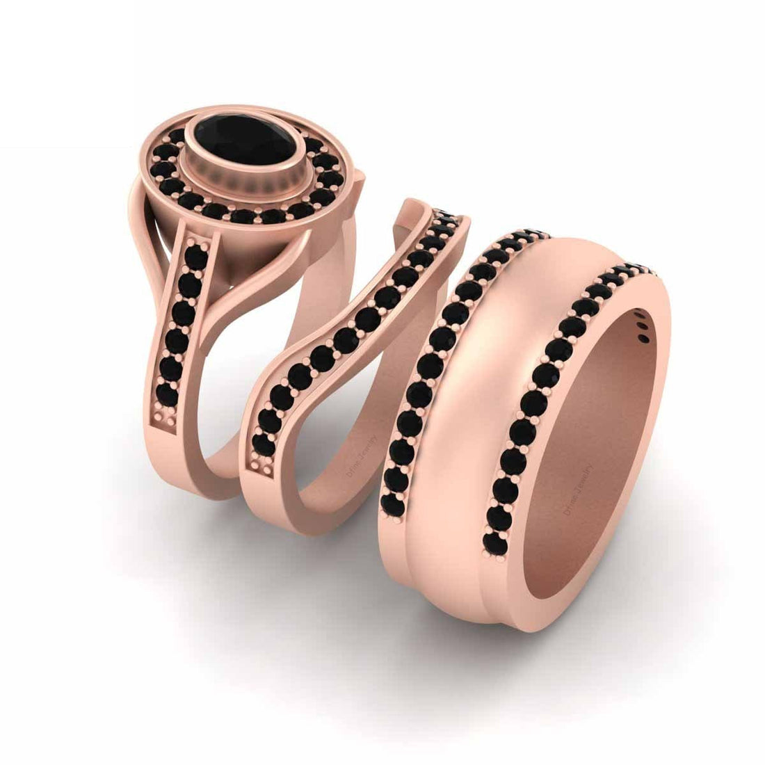 Black Onyx Wedding Rings Sets