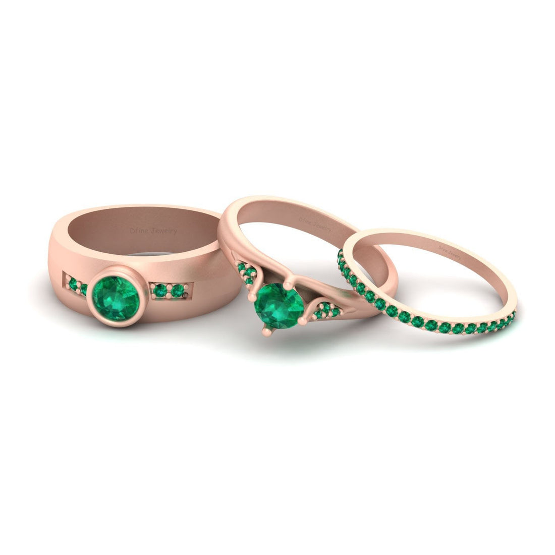 Trio Engagement Rings Set