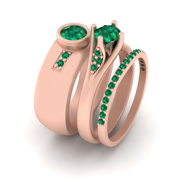Trio Engagement Rings Set