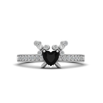 ONYX HEART ENGAGEMENT RING