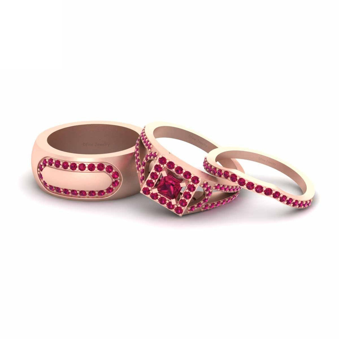 ROSE GOLD ENGAGEMENT RING SET