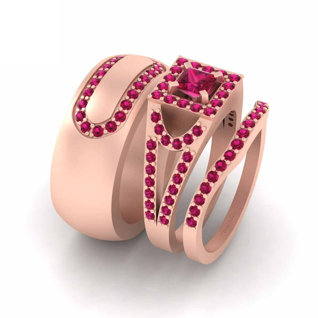 ROSE GOLD ENGAGEMENT RING SET