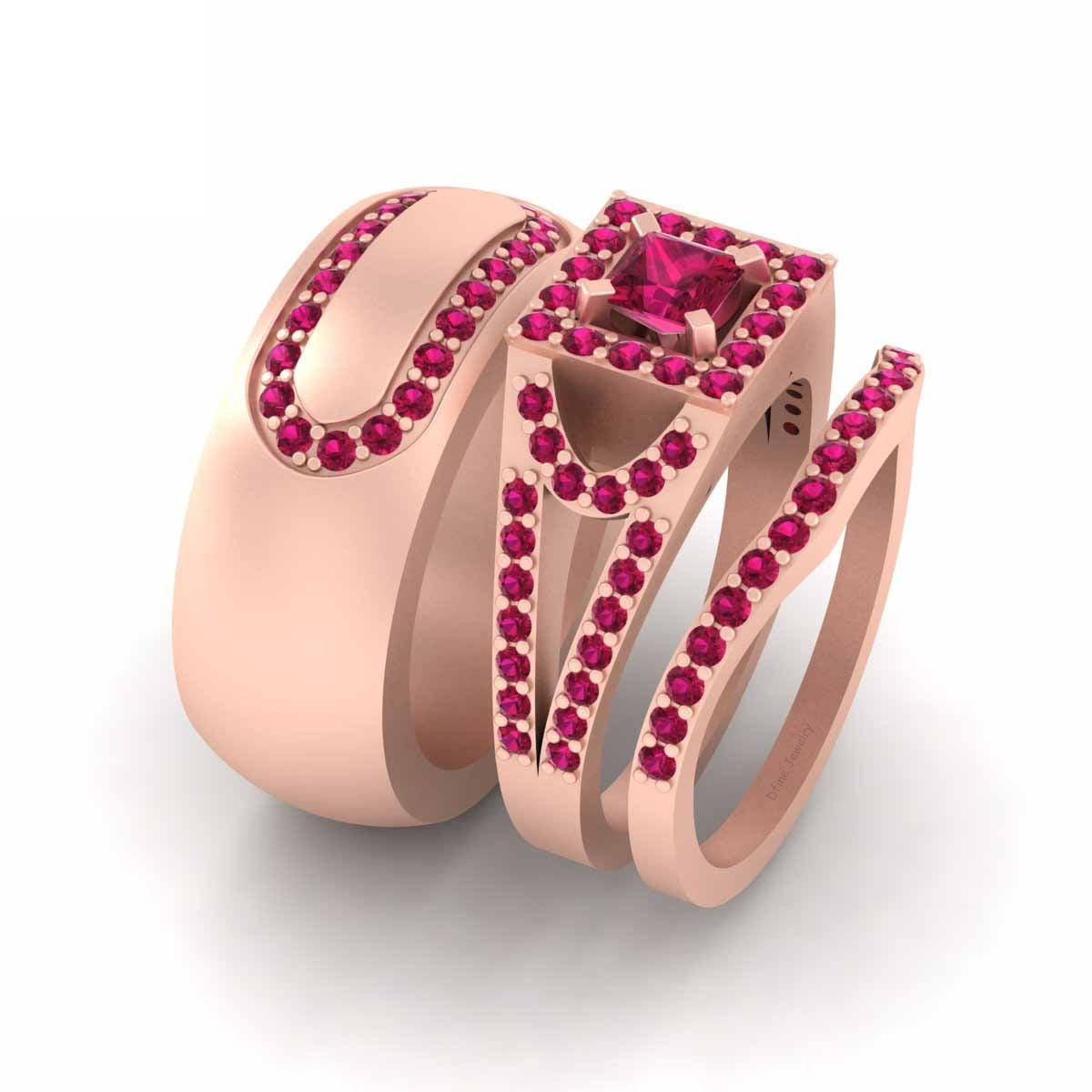 ROSE GOLD ENGAGEMENT RING SET