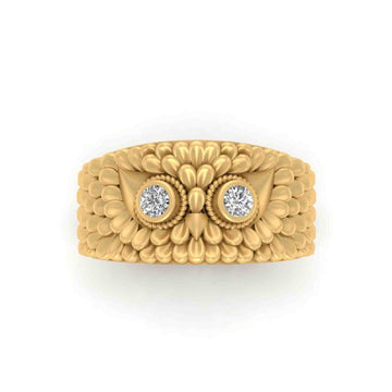 DIAMOND EYES OWL WEDDING BAND