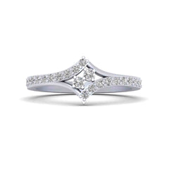 Thin Dainty Promise Ring For Her 0.35cttw Diamond Ring For Women