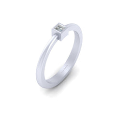 Princess Diamond Promise Ring Tapered Shank Wedding Ring Womens