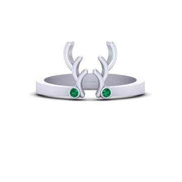 REINDEER HORN RING SILVER