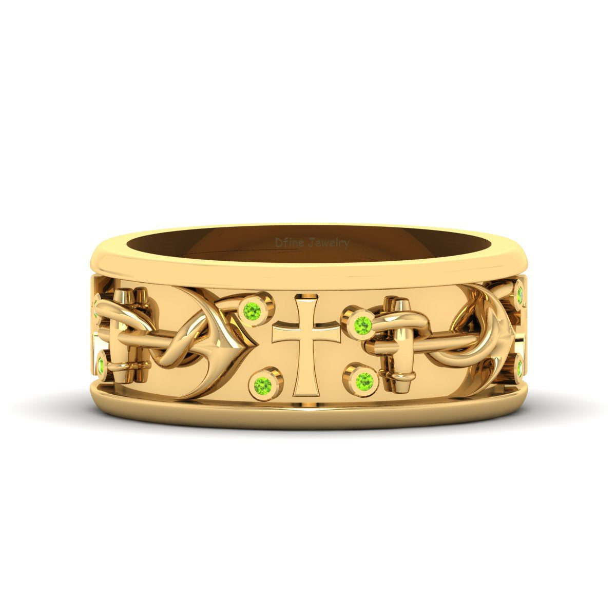 Anchor Cross Wedding Band