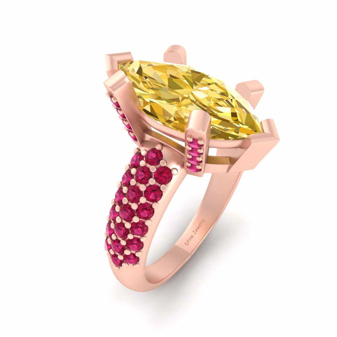 YELLOW CZ ENGAGEMENT RING