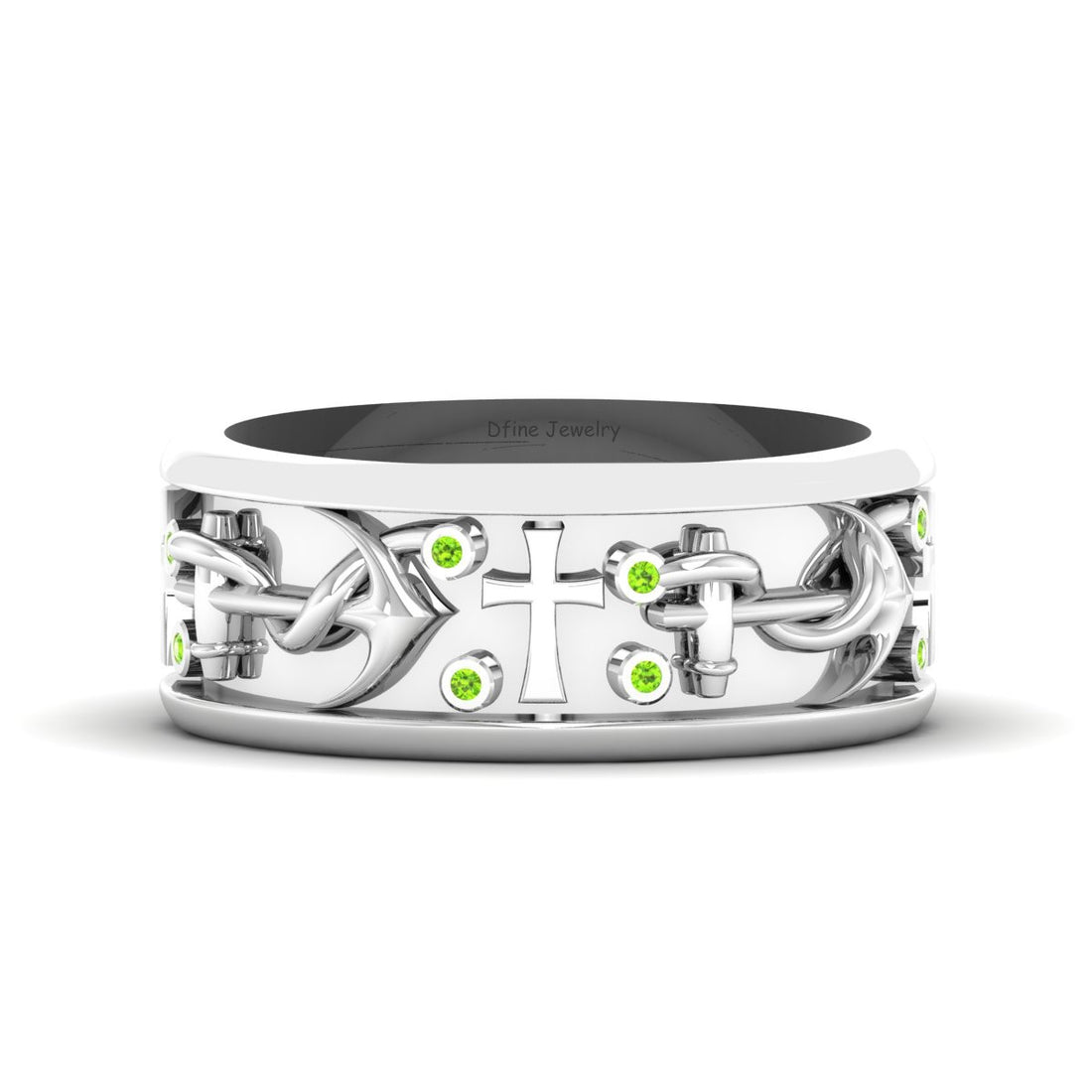 Anchor Cross Wedding Band