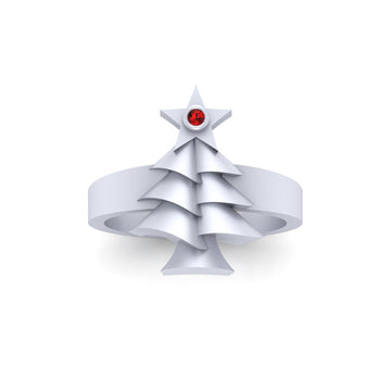 CHRISTMAS STAR RING SILVER