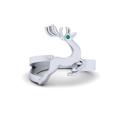 Sterling Silver Reindeer Ring Deer Antler Ring Christmas Jewelry