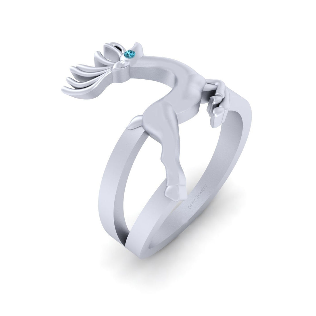 AQUA DIAMOND REINDEER RING