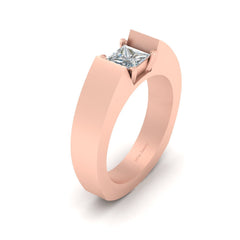 Solitaire Diamond Engagement Band Rose Gold Wedding Band For Mens