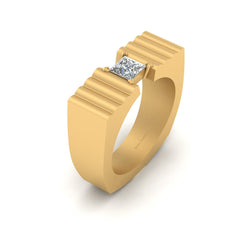 Princess Diamond Wedding Band For Mens Gold Anniversary Ring Band