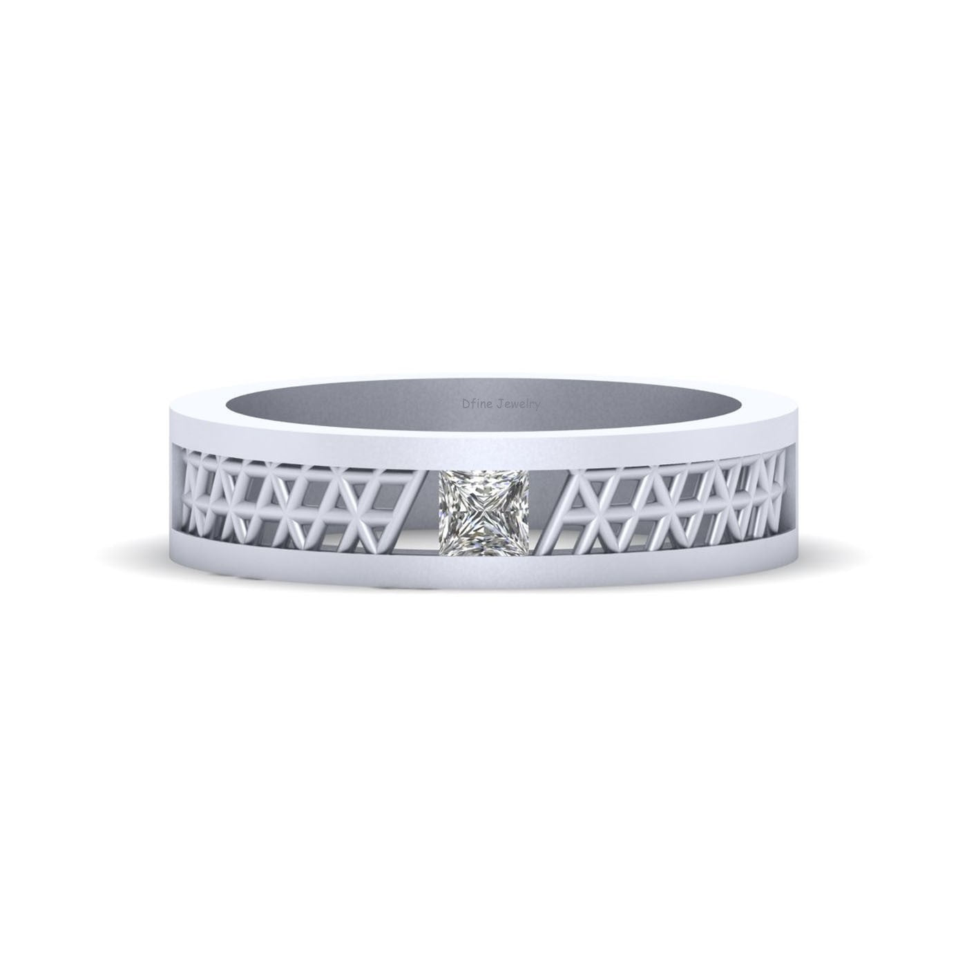 Princess Diamond Wedding Band