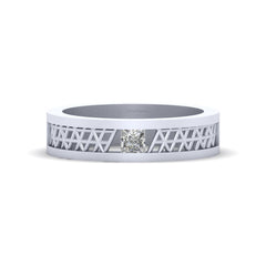 Princess Diamond Wedding Band Rose Gold Mesh Band Unisex