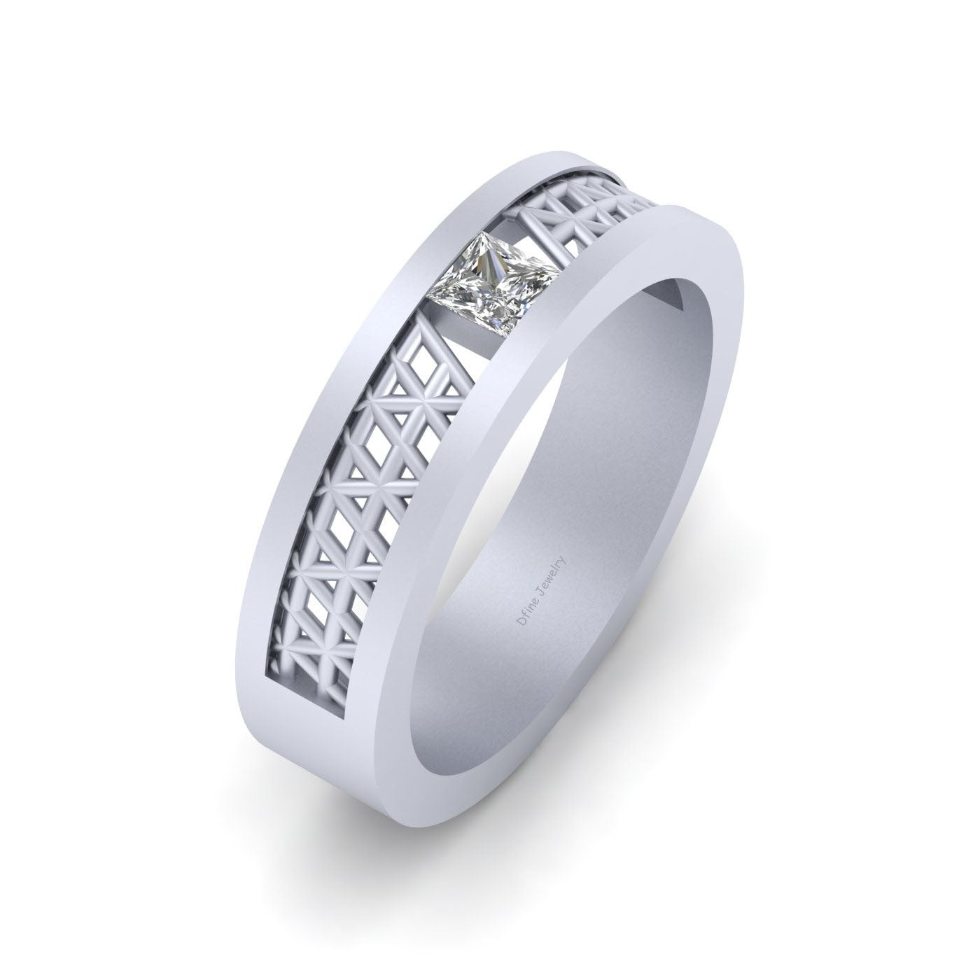 Princess Diamond Wedding Band