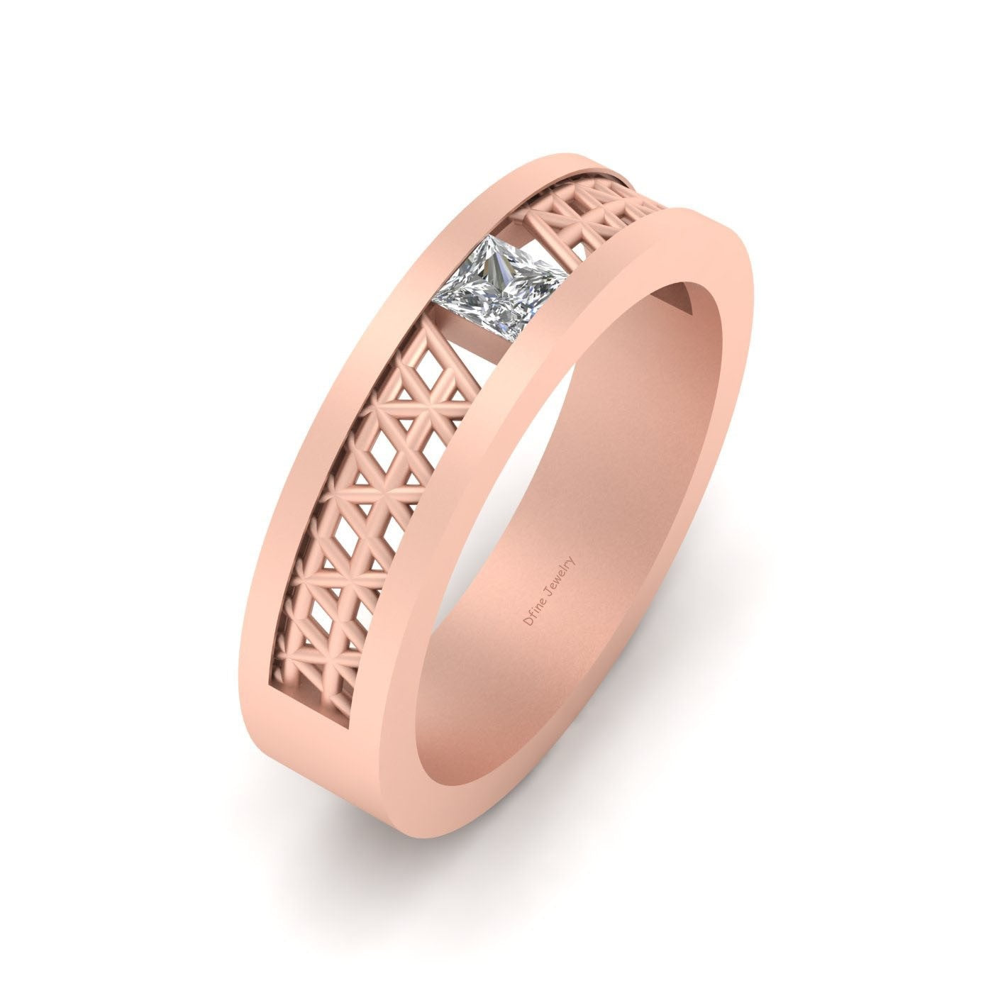 Princess Diamond Wedding Band
