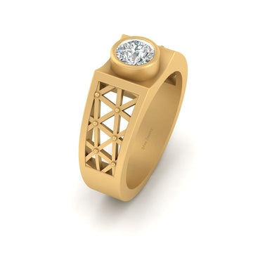 TEXTURED MESH WEDDING RING
