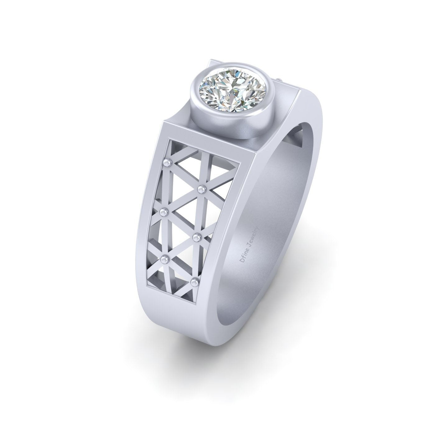 TEXTURED MESH WEDDING RING