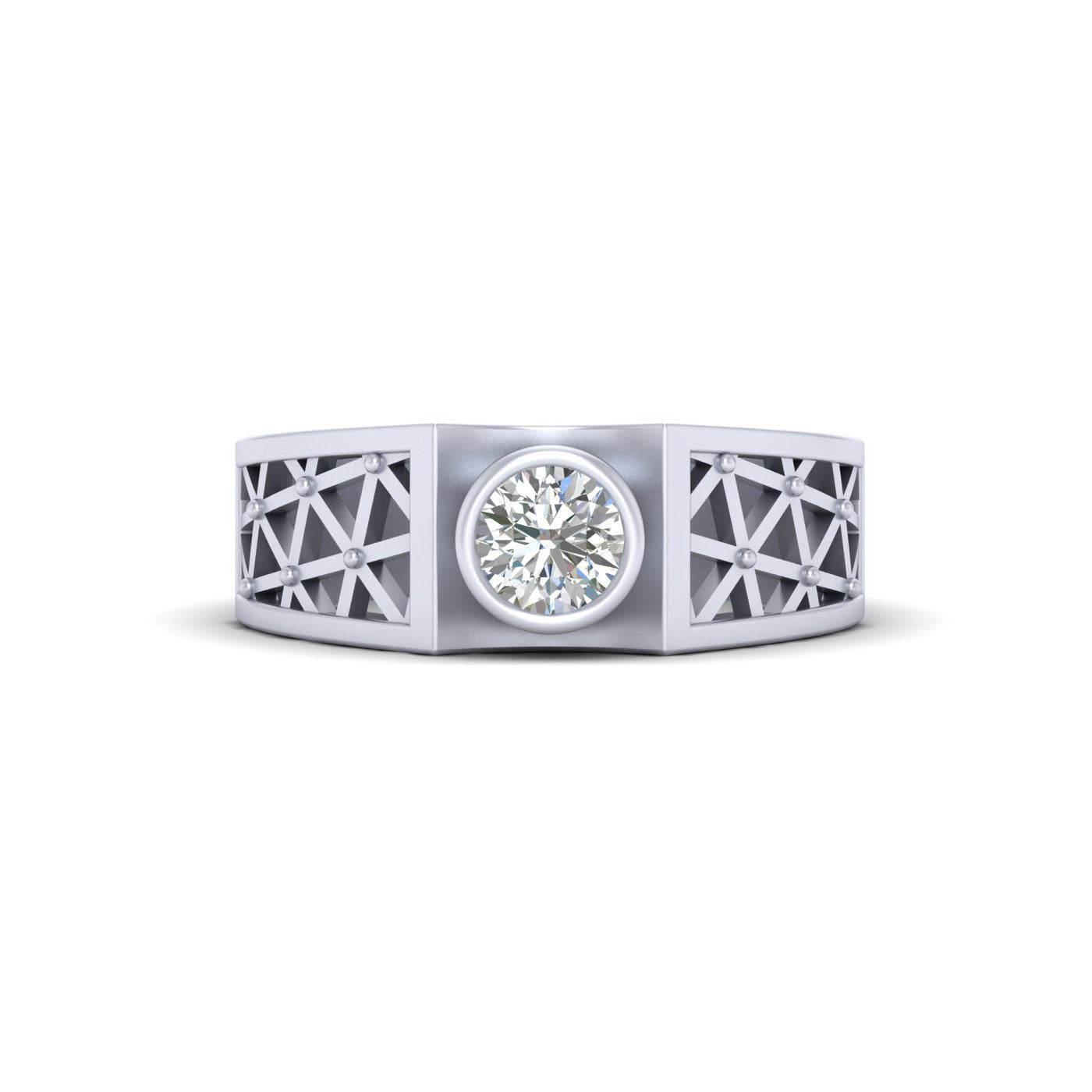 TEXTURED MESH WEDDING RING