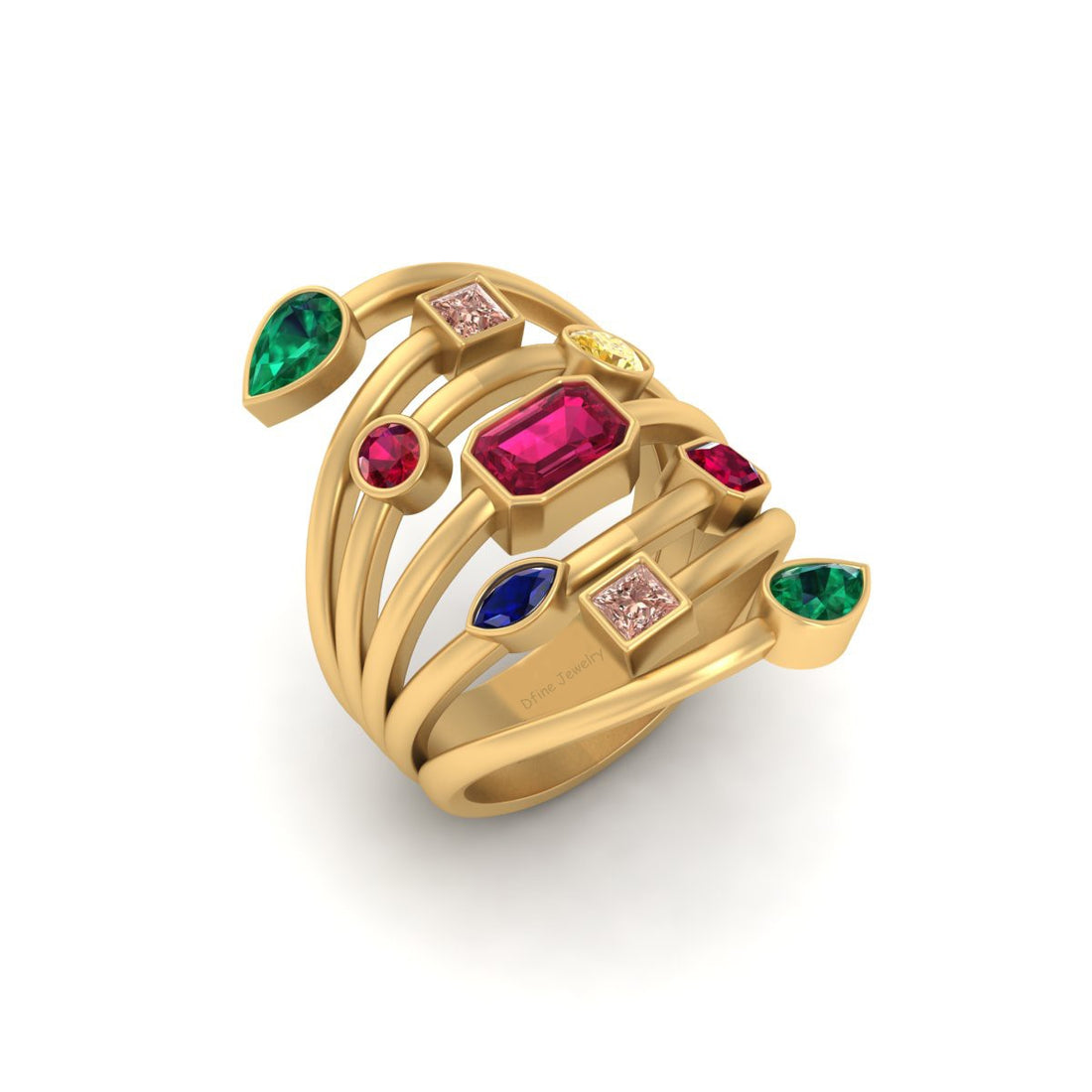 COCKTAIL ENGAGEMENT RING GOLD