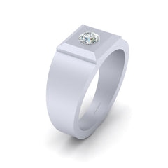 Unisex Diamond Wedding Ring Band Solid 14k White Gold