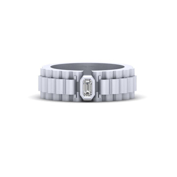 EMERALD DIAMOND WEDDING BAND