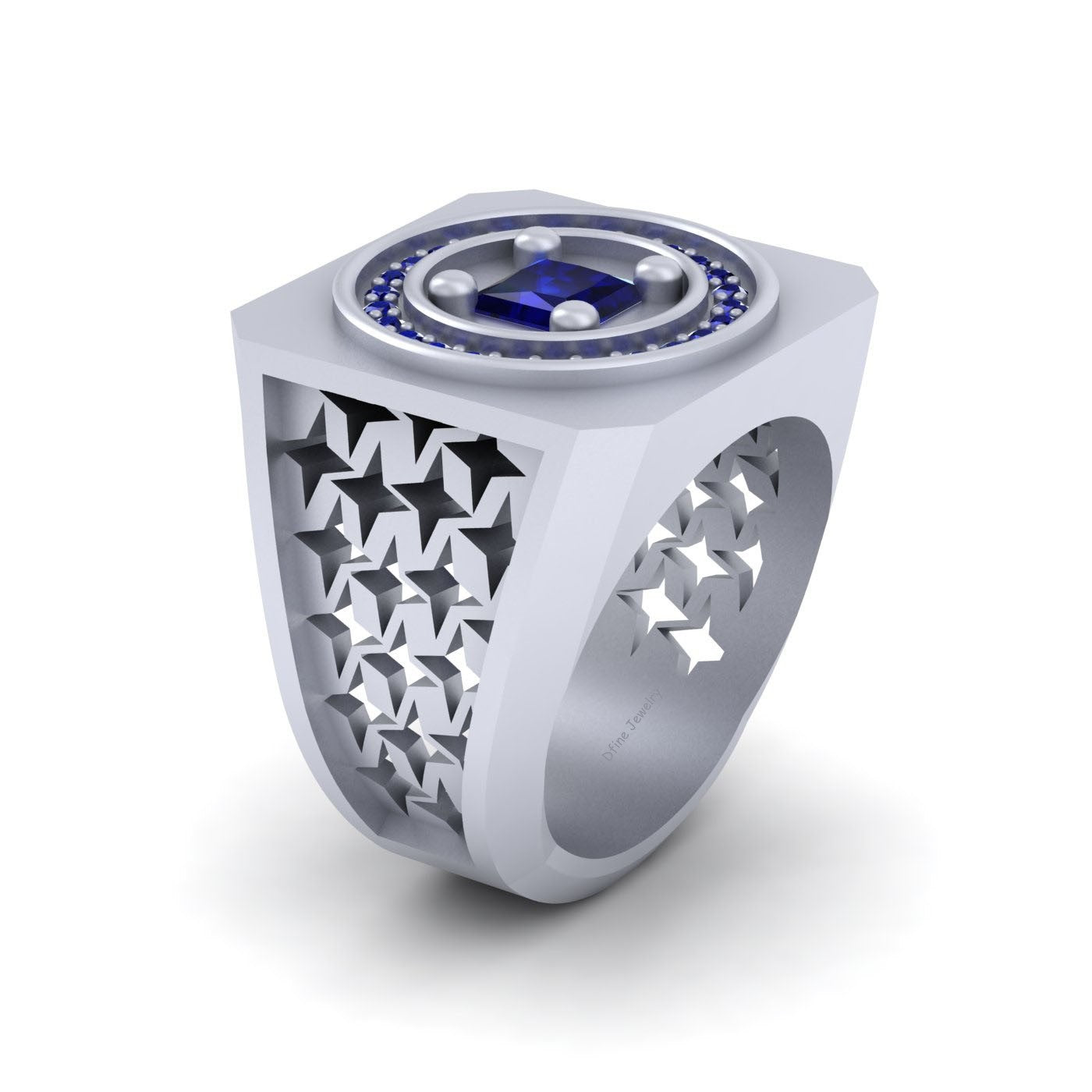BLUE SAPPHIRE WEDDING RING FOR HIM