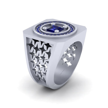BLUE SAPPHIRE WEDDING RING FOR HIM