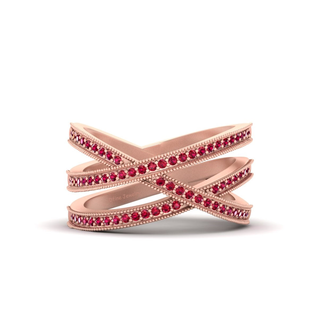 MILGRAIN CRISS CROSS RING