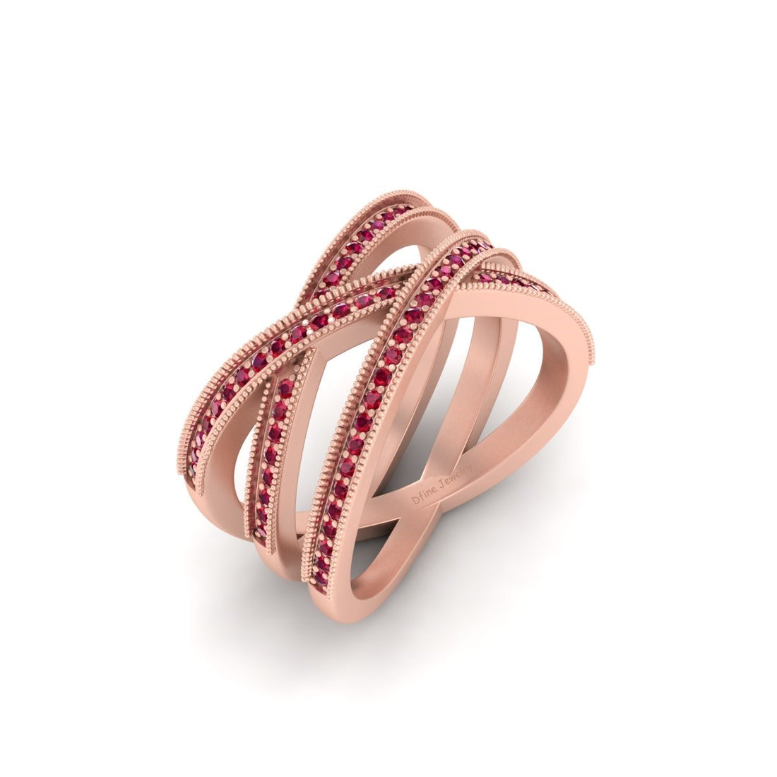 MILGRAIN CRISS CROSS RING