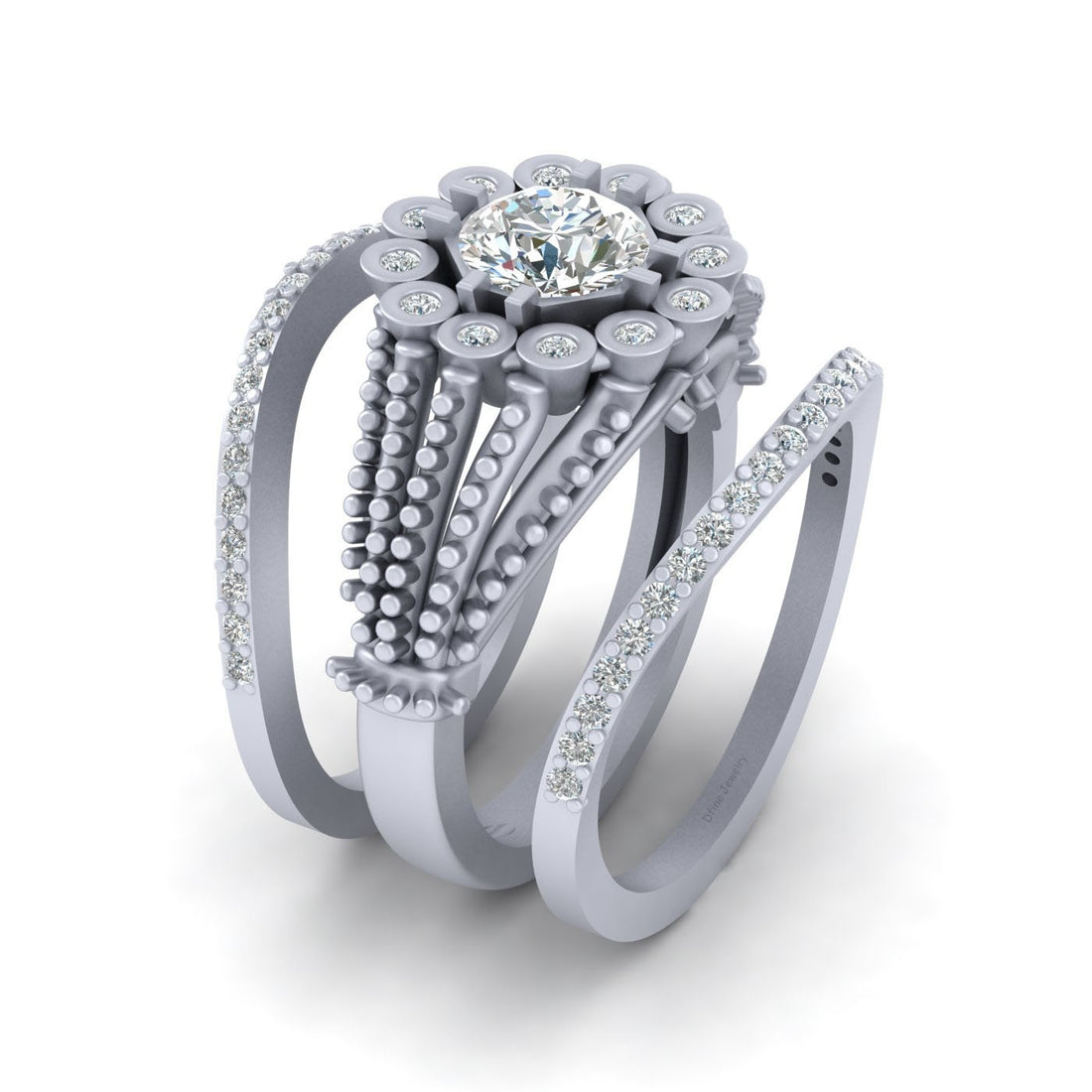 0.80CT MOISSANITE ENGAGEMENT RING SET