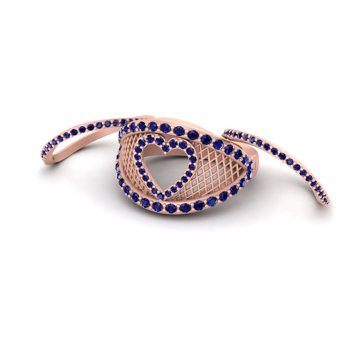 MESH HEART WEDDING RINGS