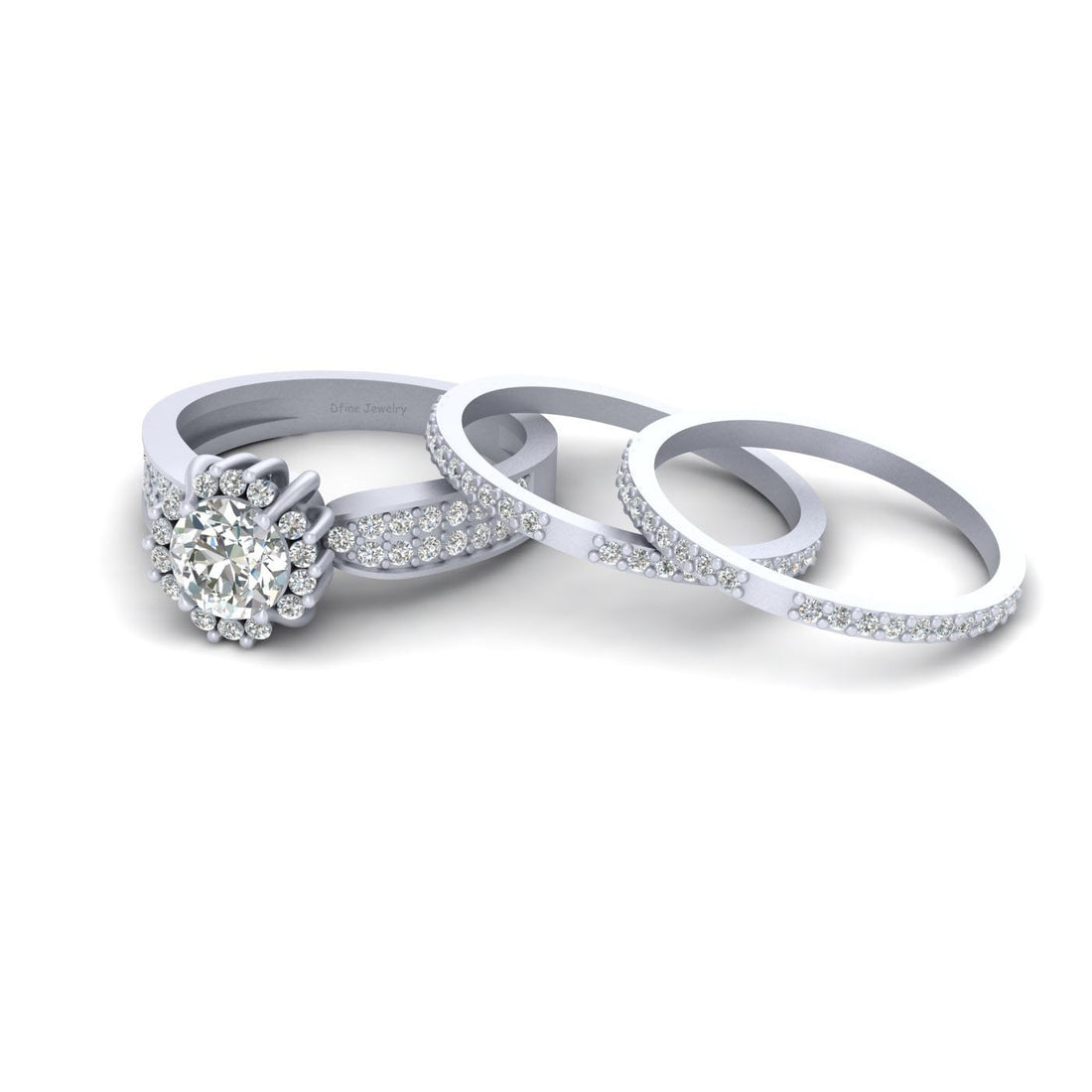 0.80CT MOISSANITE WEDDING RING SET