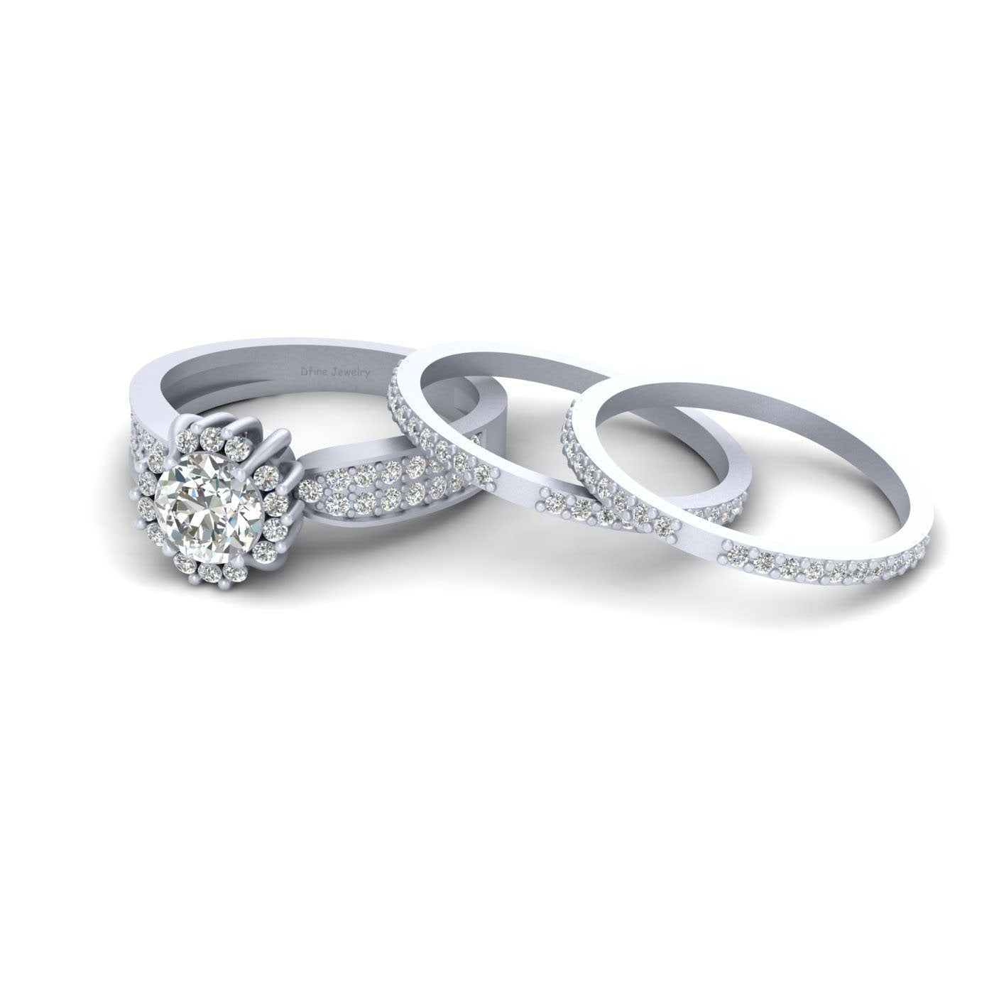 0.80CT MOISSANITE WEDDING RING SET
