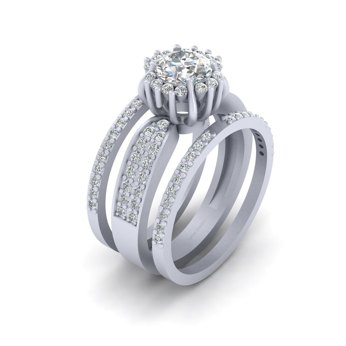 0.80CT MOISSANITE WEDDING RING SET