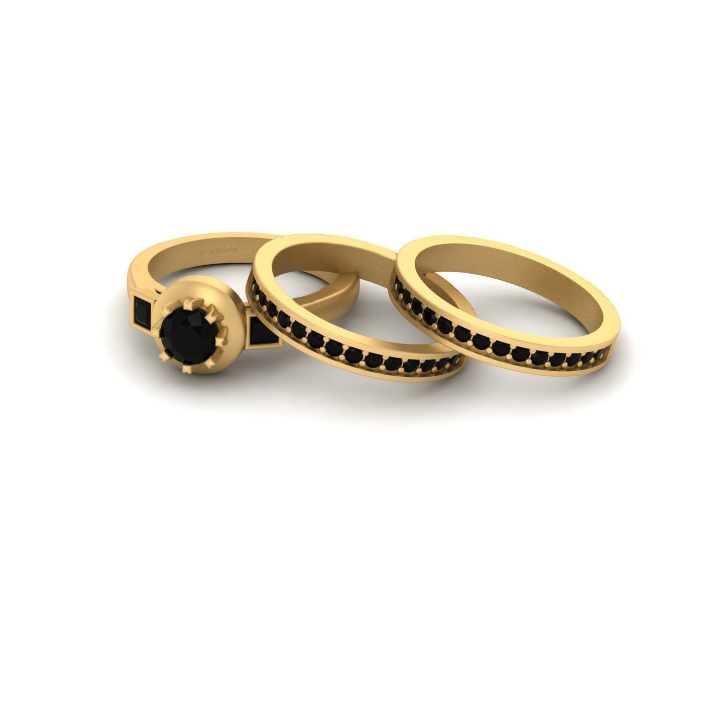 ONYX ENGAGEMENT RING SET