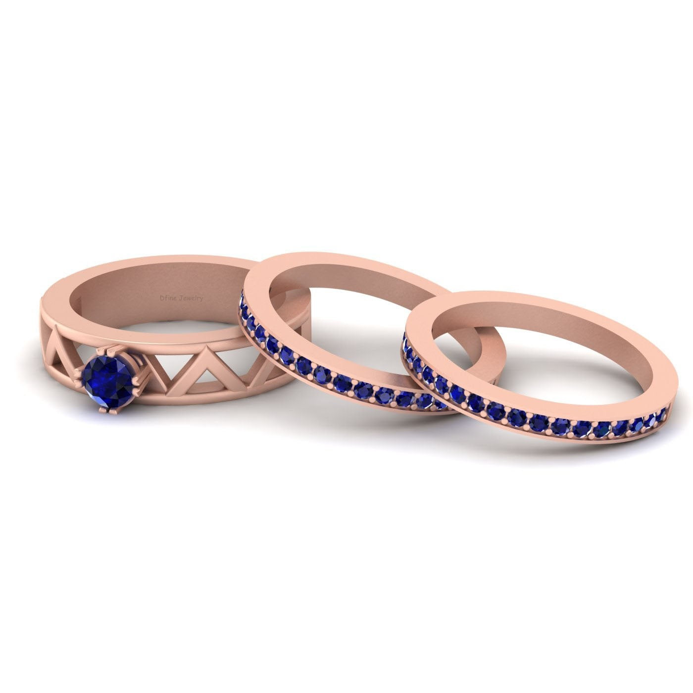 SOLITAIRE SAPPHIRE WEDDING BANDS