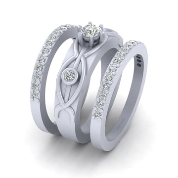 WHITE GOLD WEDDING RING SET