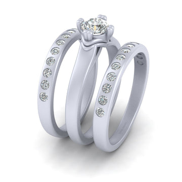 SOLITAIRE DIAMOND WEDDING RING SET