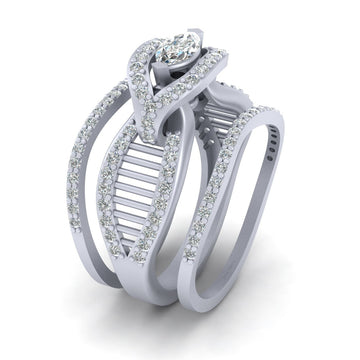 MARQUISE DIAMOND WEDDING RING SET