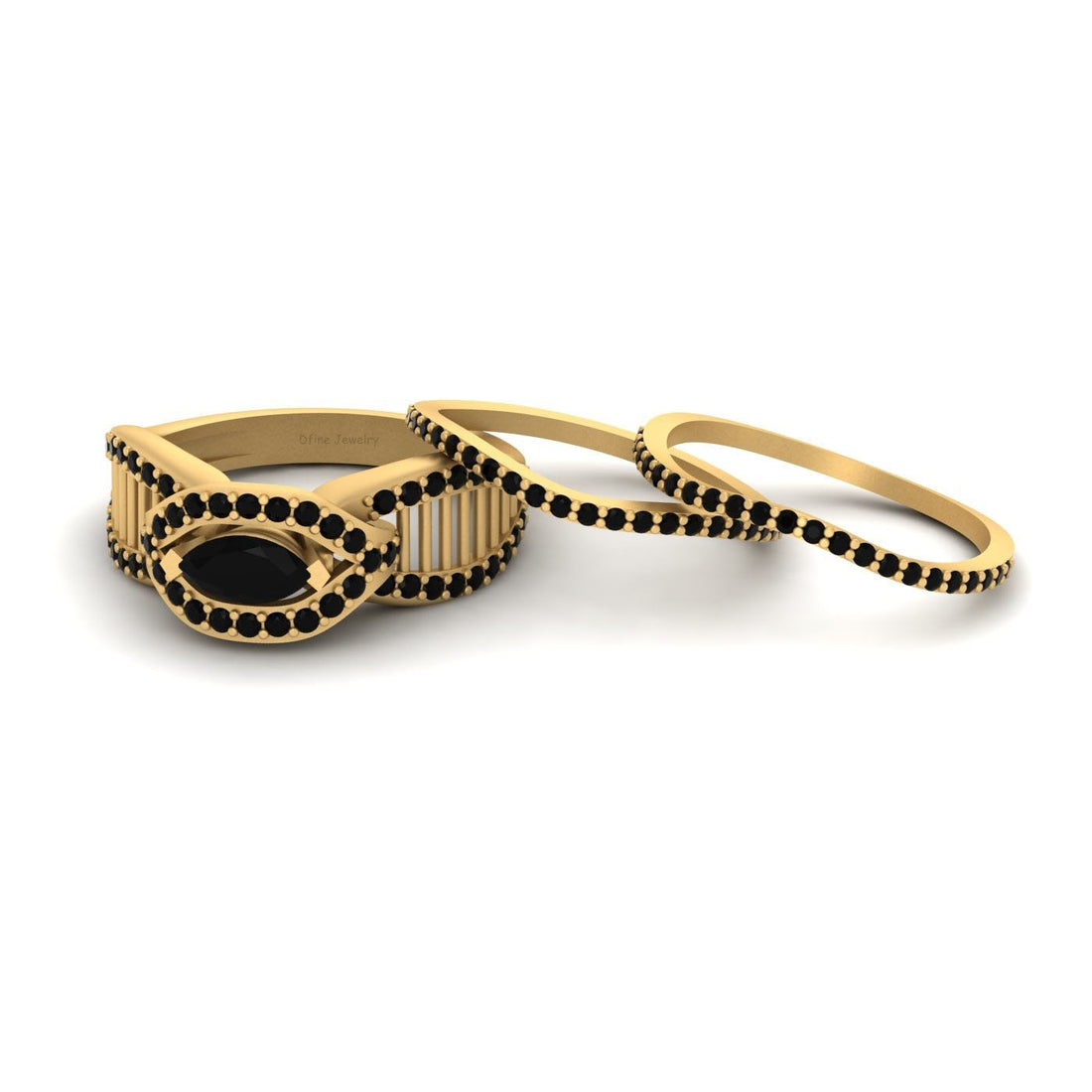 BLACK DIAMOND MESH ENGAGEMENT RINGS