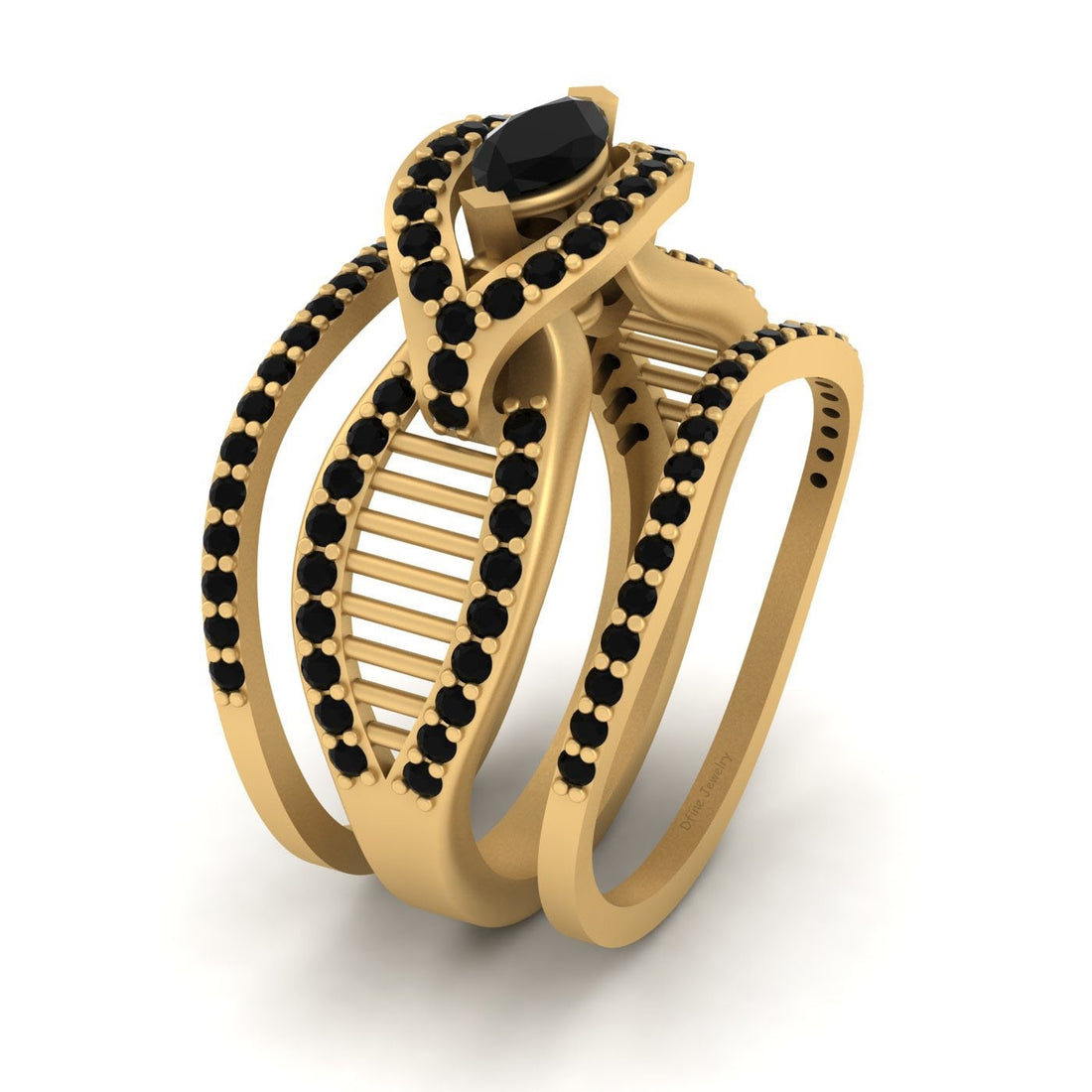 BLACK DIAMOND MESH ENGAGEMENT RINGS