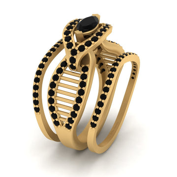 BLACK DIAMOND MESH ENGAGEMENT RINGS