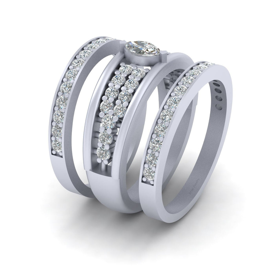 1.05CTTW DIAMOND WEDDING RING SET